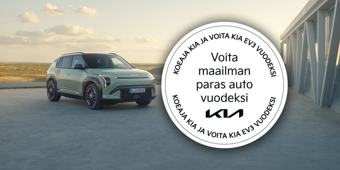 Voita Kia EV3 vuodeksi – koeaja Kia Turun Auto-Centerillä